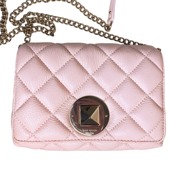 KATE SPADE Quilted Leather Crossbody Nag One Size in Pale Pink
